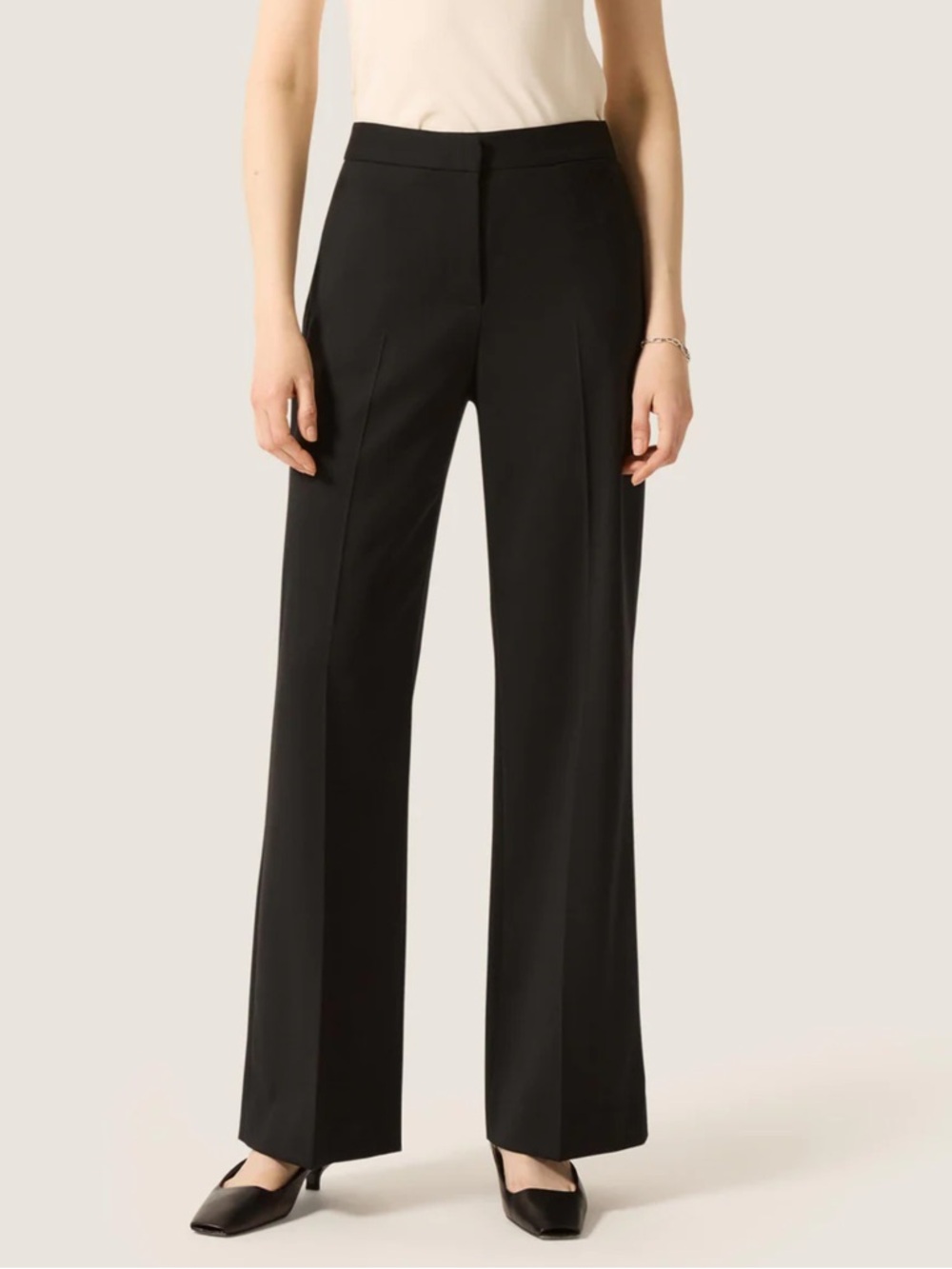 Wide Leg Black Dress Pants - Unbranded